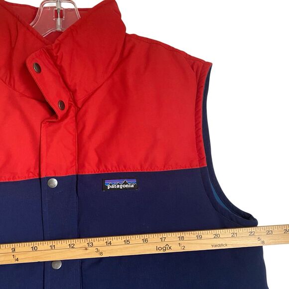 Patagonia Puffer Vest Jacket Men L Blue Red Down Duckdown Outdoor - Picture 4 of 13